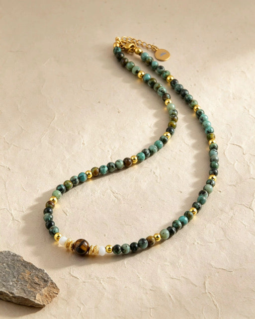 African Turquoise Sunset Necklace