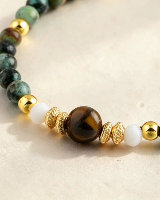 African Turquoise Sunset Necklace